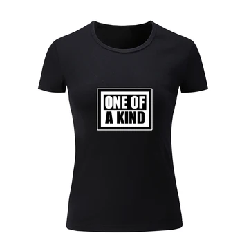 

One Of A Kind Letter Print Fashion Style Women's Girl's T Shirt Summer Short T-shirts Cotton Fitness Tshirt for Lady Gift Tops