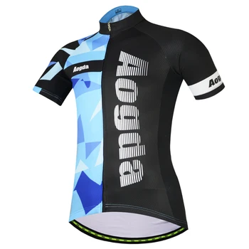 

Aogda Blue Bicycle Shirt Men Short Sleeve Cycling Clothing Summer Breathable Quick Dry Mountain Bike Jersey 100% Polyester