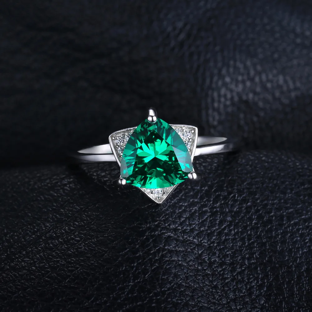 Jewelrypalace Треугольники Форма 1.68ct создания Изумрудный Обручение кольцо очарование