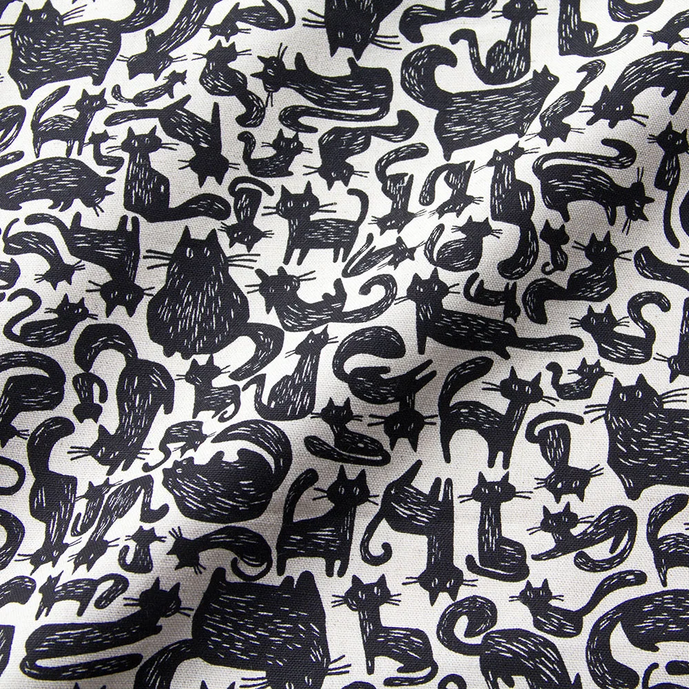 

50cm*110cm Japanese Cotton Linen Fabric Patchwork Sewing DIY Handmade Textile Cat A