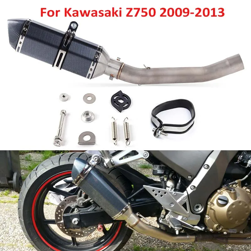 Z750 полная выхлопная система мотоцикла глушитель наконечник из нержавеющей стали для Kawasaki Z750 2007-2013
