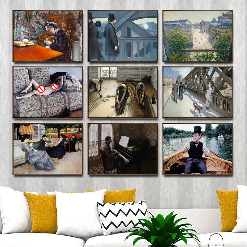

Canvas Printed Wall Art Modular Home Decoration French Gustave Caillebotte Painting Nordic Style Poster Pictures For Living Room