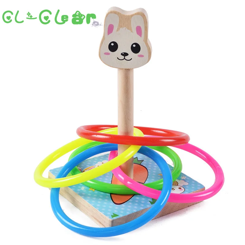 Animal Throwing Circle Game Kindergarten Set Circle Game Children Toys Wooden Throwing Circle