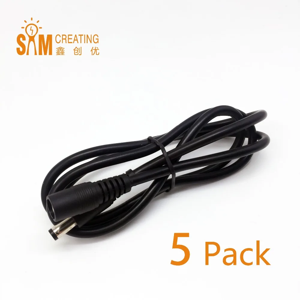 

5pcs 18AWG 10A Power Cable Extensions DC 5.5 2.1 male to female extension plug cable