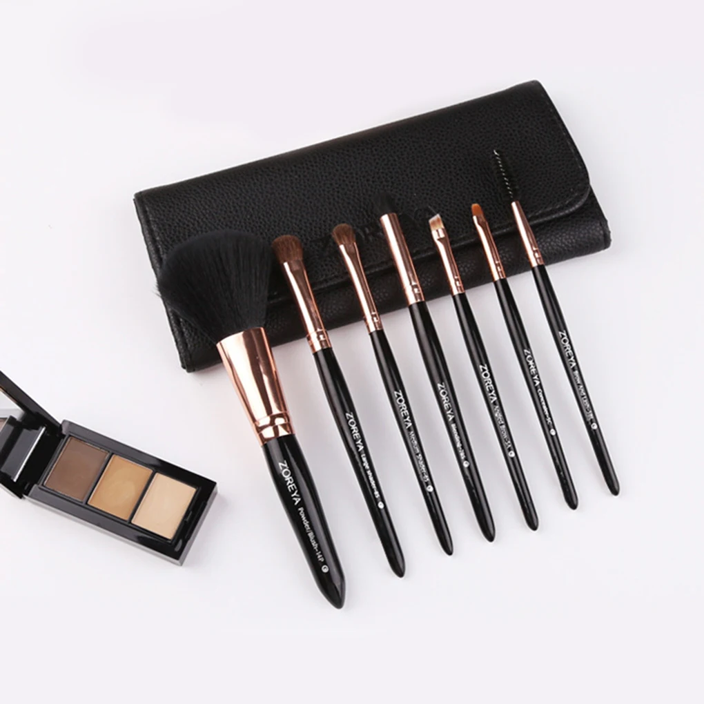 7pcs Профессиональная Косметика щетка для ресниц комплект ресниц губ деревянной ручкой Фонд нейлоновые кисти кисточка для нанесения теней для век набор