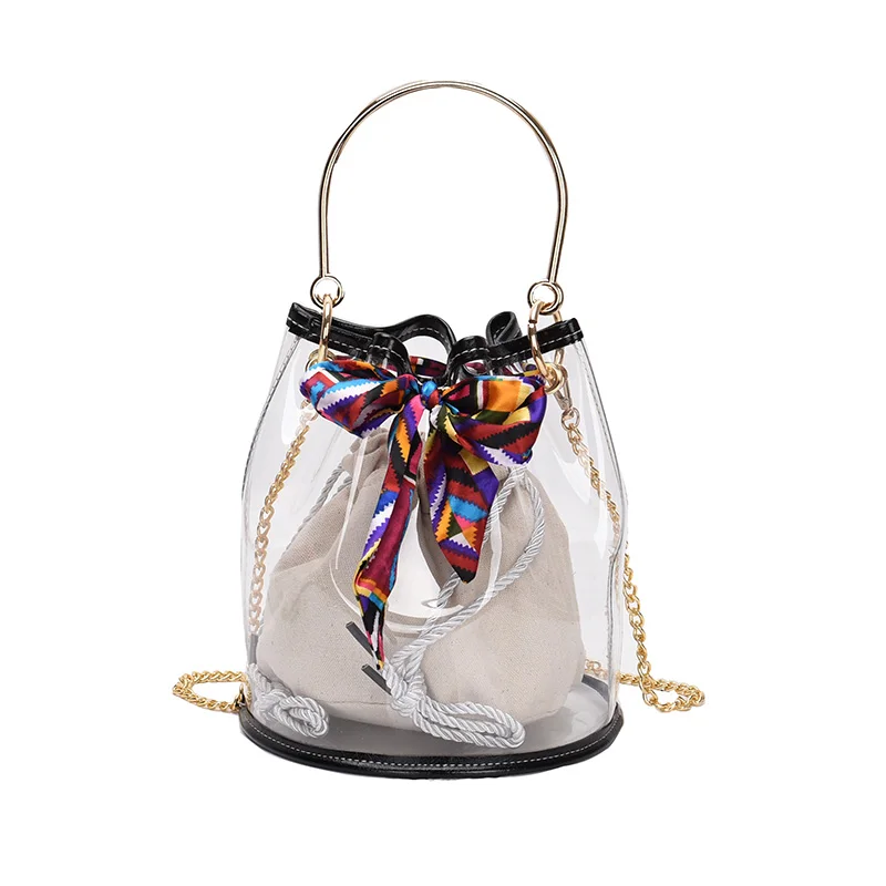 

2019 Women Clear Bag Handbags Purse Fashion PVC Transparent Totes Shoulder Crossbody Bags for Women Female Beach Bags sac a main