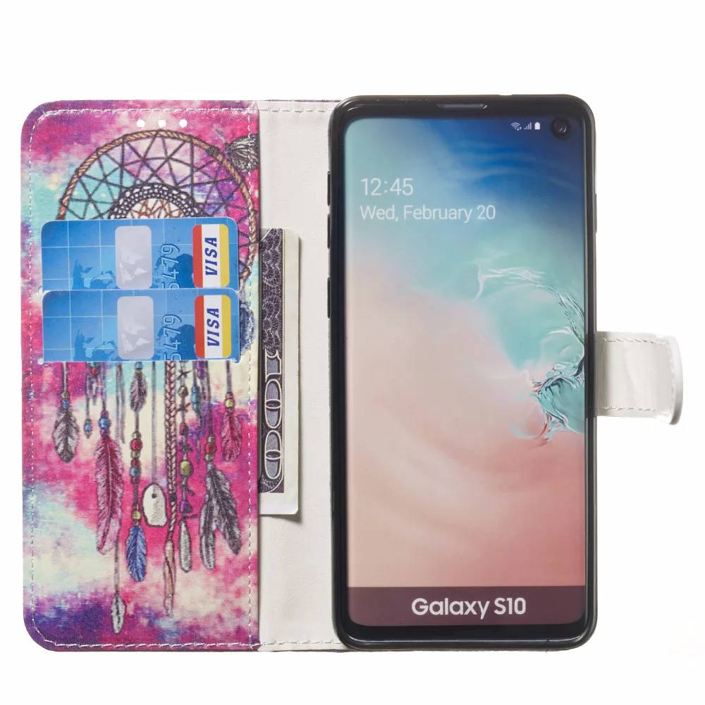 50 шт./лот мрамор 2 карты pu кожаный защитный чехол для Samsung Galaxy S6 S7 edge S8 S8 plus S9 S9 plus S10 lite plus 5G