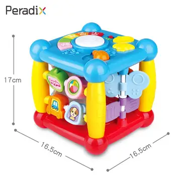 

Baby Wisdom House Lights Music Box Lighting Childhood Educational Toys Multifunctional Cube Six-Sided Music