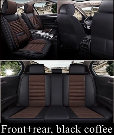 Front+Rear Car Seat Cover for toyota estima fj cruiser fortuner harrier highlander hilux vitz wish of - Color Name: Coffee