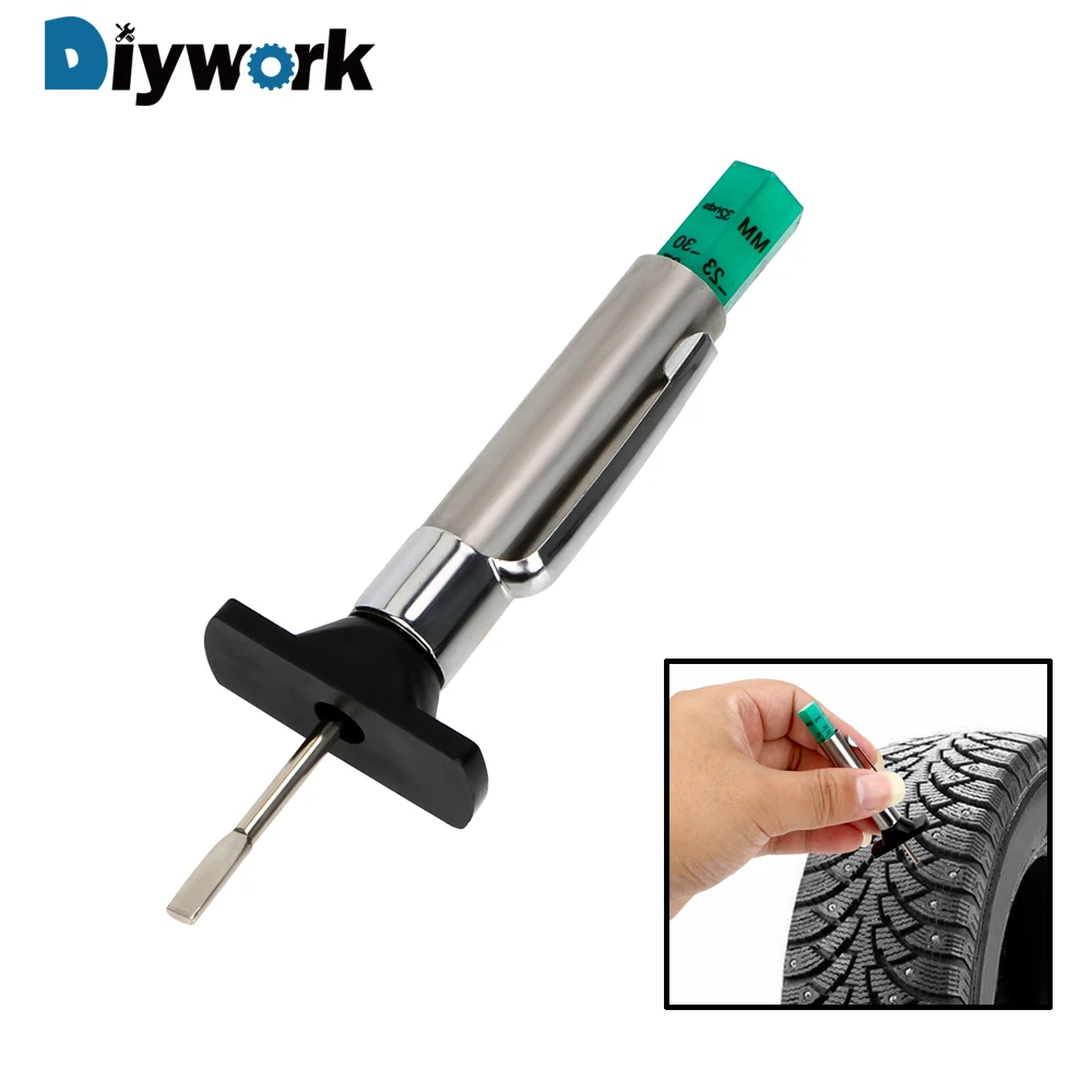

0-25mm Car Tire Depth Thread Gauge Meter Measurer Auto Wheel Diagnostic Tool Tire Accessories Handheld Color Indicator