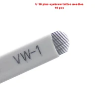 18 u-образные шпильки плоские лезвия для профессионального перманентного макияжа бровей ручка ручные иглы татуировки поставка 10 шт