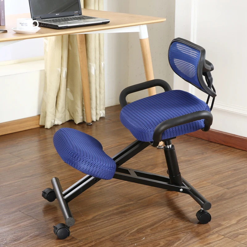 Ergonomically Designed Knee Chair With Back And Handle Mesh Fabric Caster Office Kneeling Chair Ergonomic Posture Chair Office
