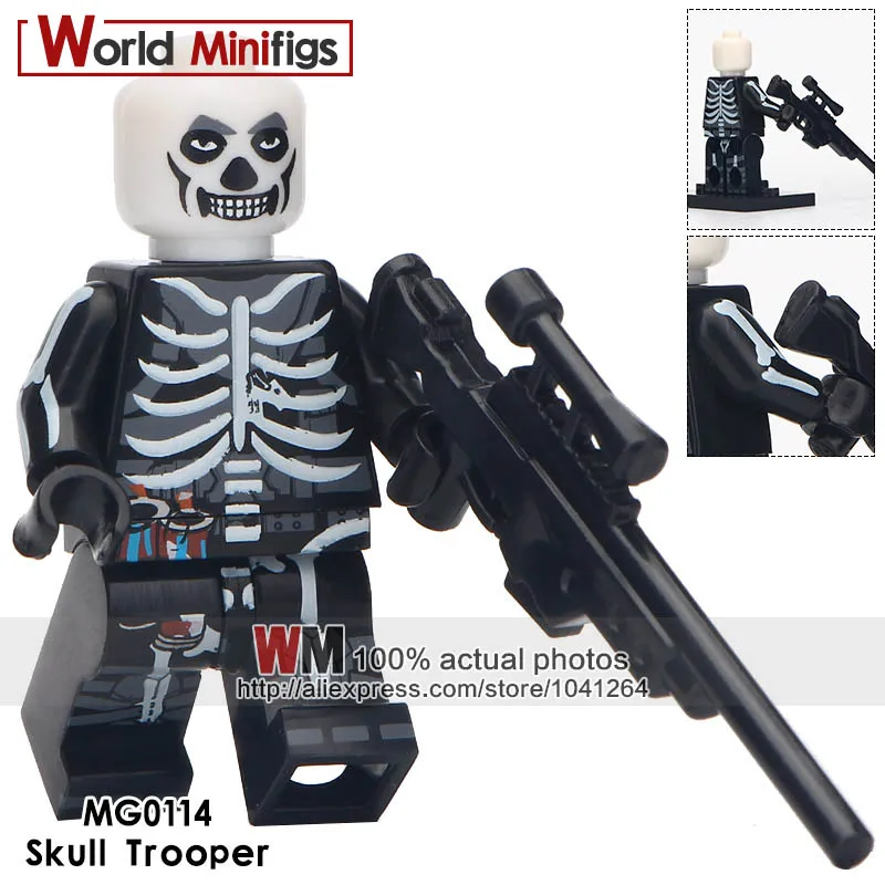 

Single Sale Building Blocks Skull Trooper With Weapon Jonesy Special Soldiers Female Explorer Action Toy Children