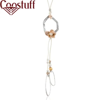 

2020 Flower Pendant Woman Statement necklaces & pendants Leather Long Necklace Women Christmas Gift collares mujer colar choker