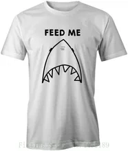Nakarm mnie śmieszne jedzenie Novely Joke grafika drukowane Unisex T Shirt Tee Top pre-cotton Tee Shirt dla mężczyzn