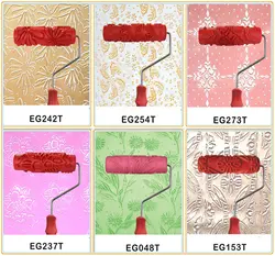 Бесплатная доставка 7 "дюймов шаблон Краски ролик для украшения стен Краски инструменты цветы модель рельефы Краски стены ролика украшения