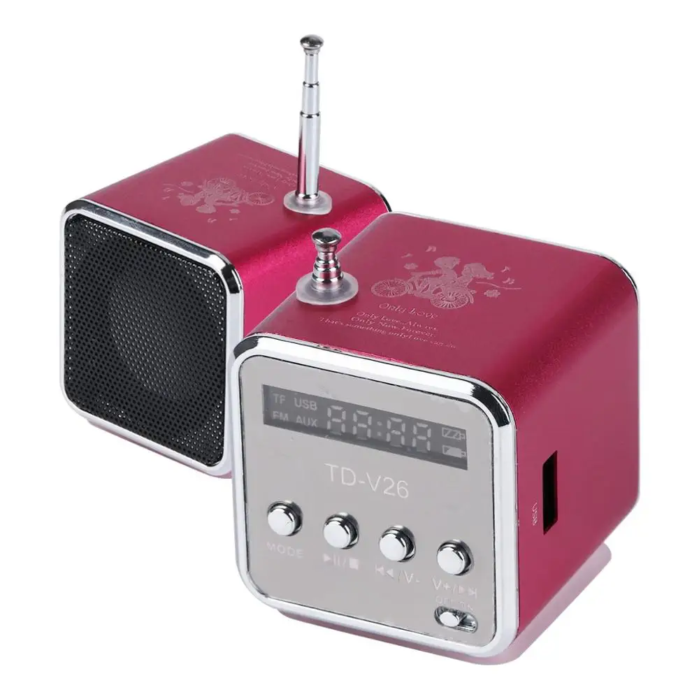 Портативный мини динамик TD V26 Micro SD TF s музыкальный плеер MP3 FM радио USB стерео ПК для
