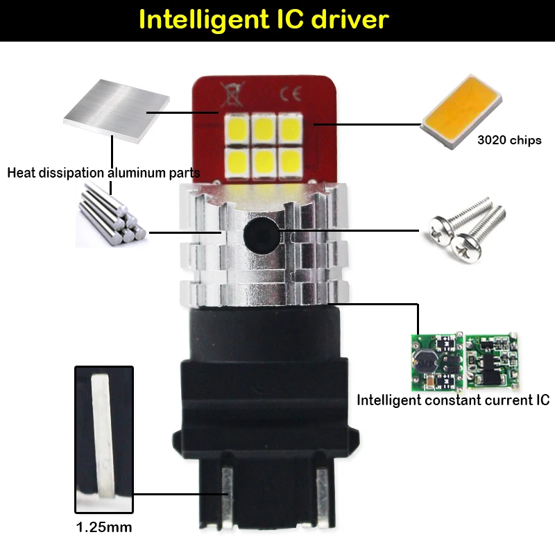 IJDM P21W светодиодные лампы 7443 W21W 1156 T20 W21/5 W 7440 bay15d Автомобильные DRL SMD белый красный