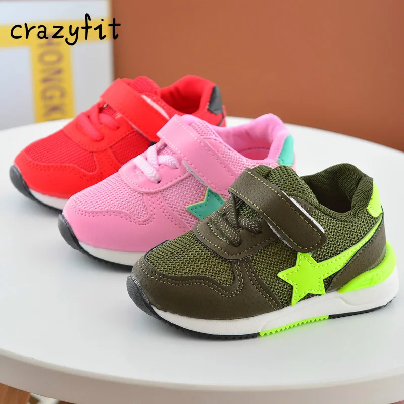 Children's sports shoes/boys and girls children's web face baby shoes