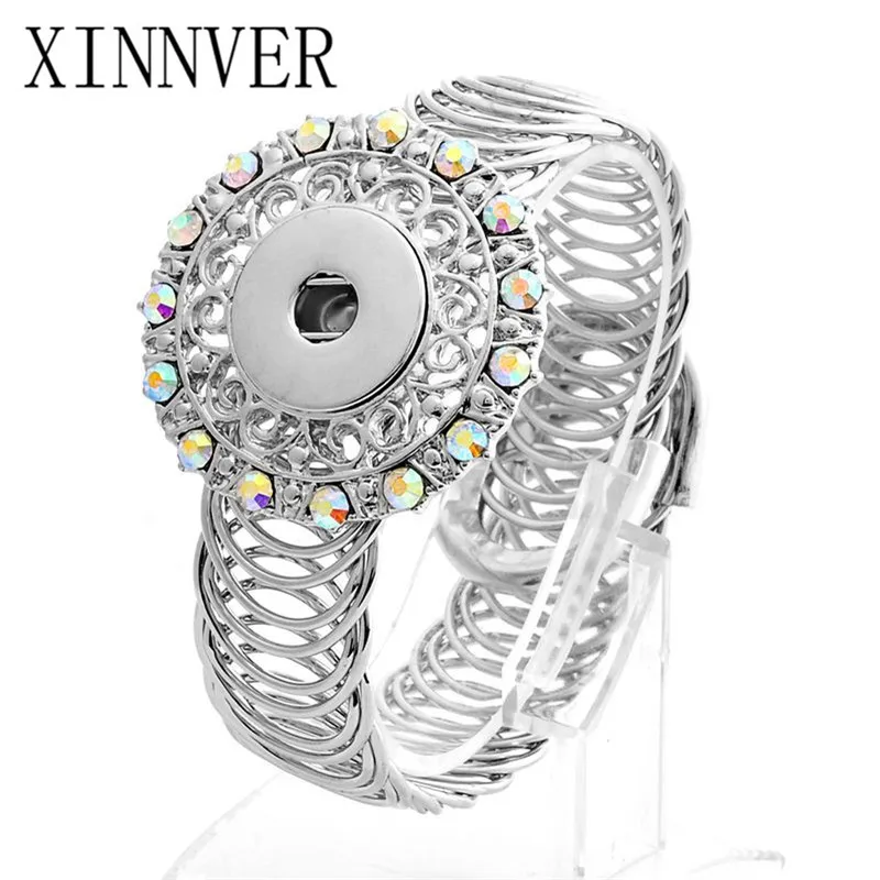 

New 8 Colors Silver Snap Bracelet For Women Fit DIY 18mm Snap Jewelry Elastic Adjustment Snap Buttons Bracelet Jewelry