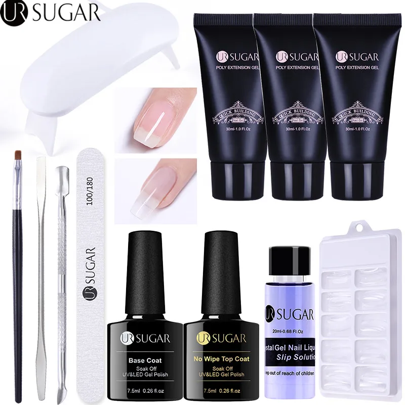 

UR SUGAR 30ml Quick Building Poly Extension Gel Crystal UV Building Gel Varnish Nail Tips Finger Extension Nail Art UV Gel Set