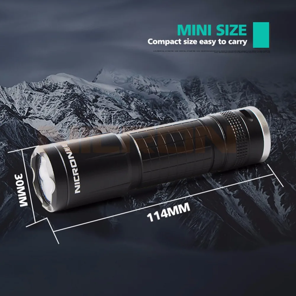 NICRON 3W светодиодный водонепроницаемый фонарик IPX4 с защитой от падения 150LM 3xaaa