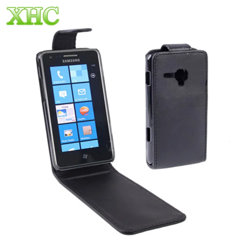 

Mobile Phone Pure Color Up adn down Vertical Flip Leather Case Cover for Samsung Omnia M / S7530 Black