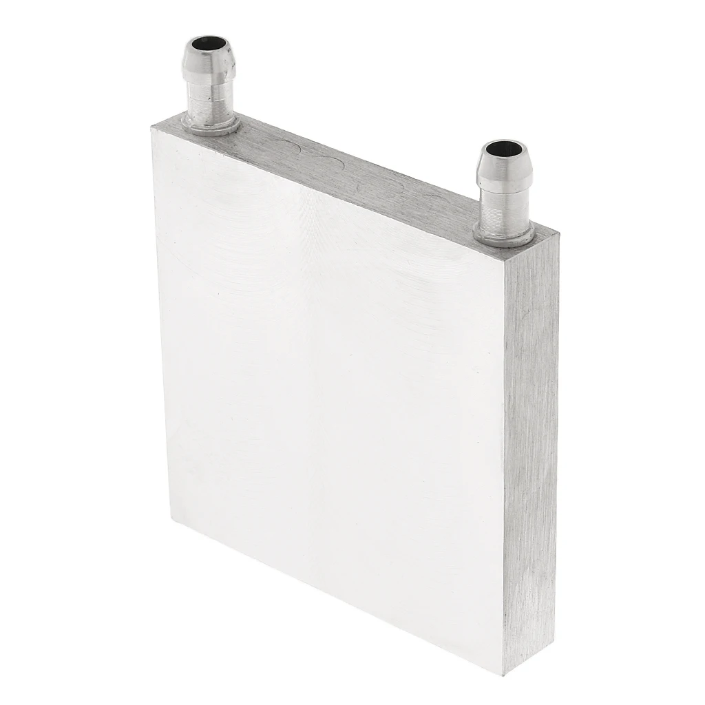 Aluminum 2Way Water Cooling Block for CPU Graphics Radiator Heatsink 80x80mm