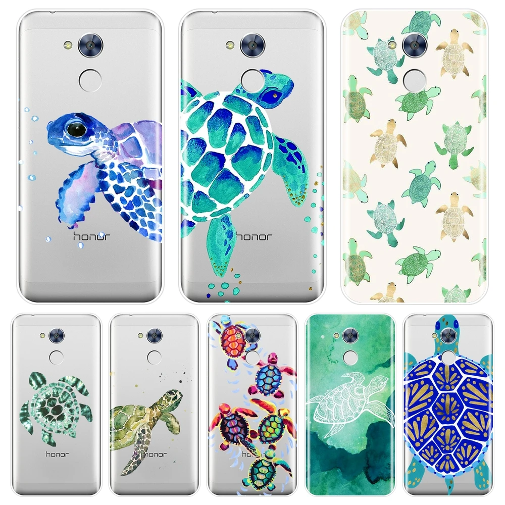 Мягкий силиконовый чехол для телефона Huawei Honor 4C 5C 6C 6A Pro Зеленая синяя Черепаха