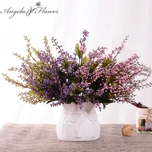 1 букет Искусственный цветок 5 веток пасторальный ветер Моделирование цветок пластиковая трава пшеница порошок свадебное украшение для дома искусственные цветы тычинки цветов декор дома