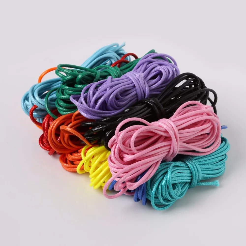 

5 meters 2MM Waxed Thread Cotton Cord String Strap Wholesale Necklace Rope Bead Fit Bracelet PS-FXT009
