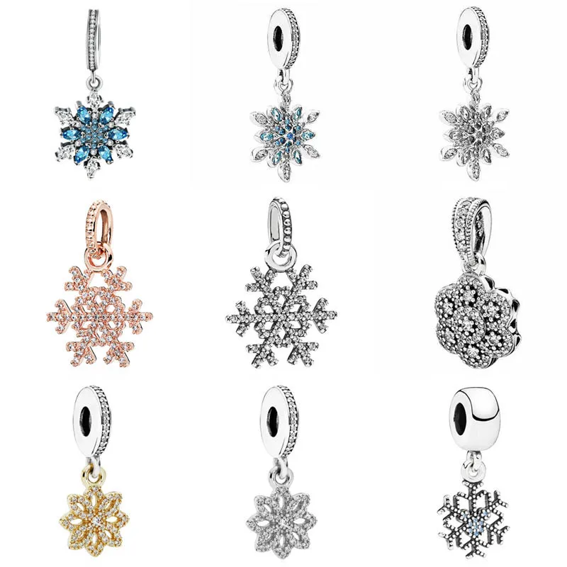 

Sparkling Snowflake Lace Botanique Crystallised Floral Pendant Charm Fit Pandora Bracelet 925 Sterling Silver Bead Charm Jewelry