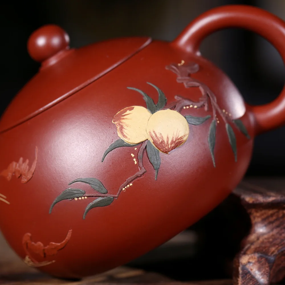 Фиолетовый; песок чайник знаменитый кантри помощник Чжоу Guojun ручной работы Fushou Mianmian фиолетовый; песок чайник путешествия Teaware подарок