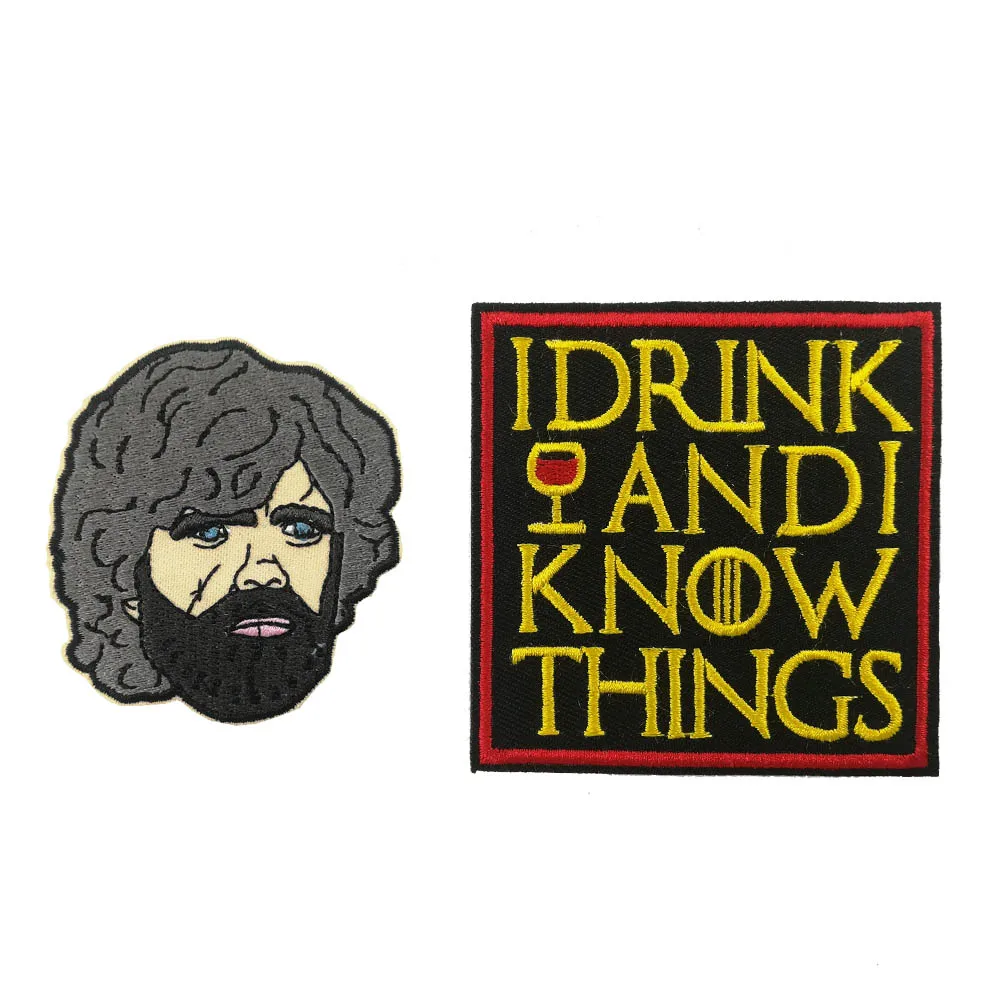 

tyrion lannister i drink and i know things patches games of thrones Embroidered iron on patches for clothing tv movie cosplay