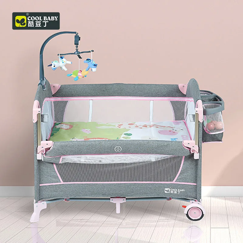  Coolbaby 960F Baby bed with fence baby cot high quality foldable easy to carry