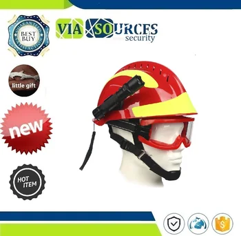 

Workplace Fire Protection Hard Hat With Headlamp & Goggles Safety Rescue Helmet Fire Fighter Protective Glasses Safety Helmets