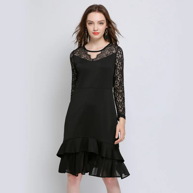 Classic black dresses for women plus size