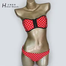 Пикантный купальник-бикини женский бразильский купальник-бандо бикини женский купальный костюм в горошек бикини Купальники для плавания