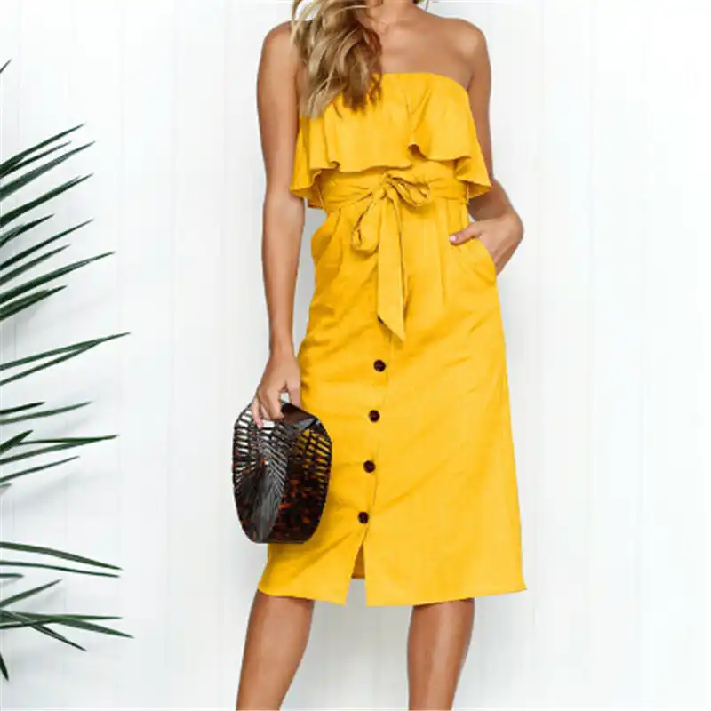 long strapless sundress