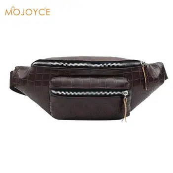 

Pure Color Stone Pattern Women Men Waist Fanny Belt Packs Leather Chest Bag Zipper Fanny Pack PU Leather Waist Bags Designer