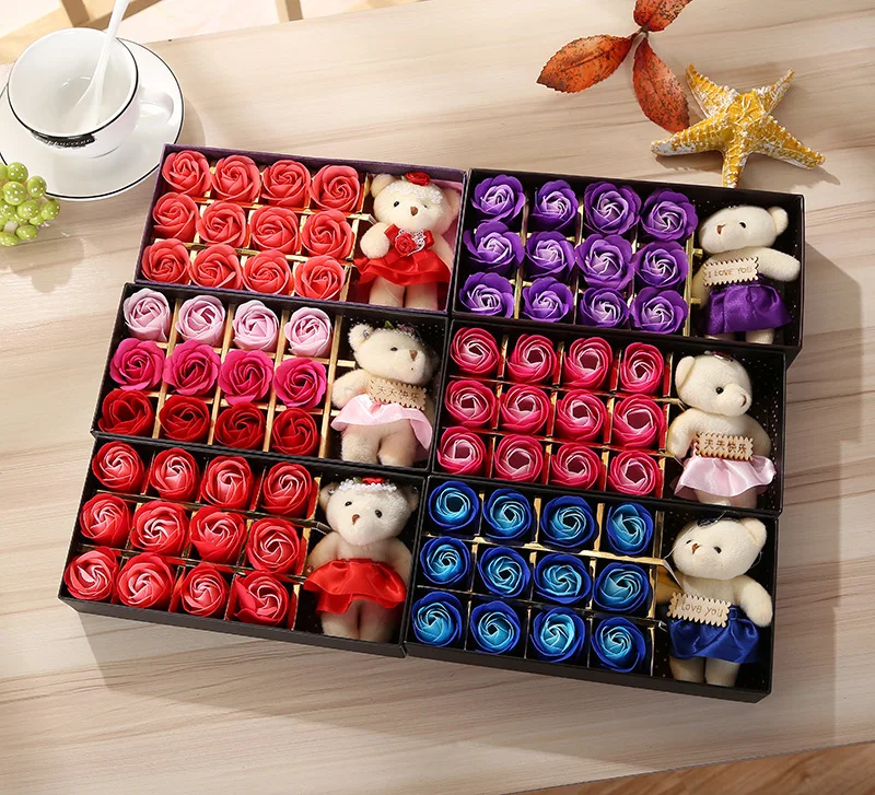 Flone Scented Soap Flower Gift Box Artificial Flower Creative Gift Simulation Rose Flower Fake Flower Valentine's Day Gift  (1)