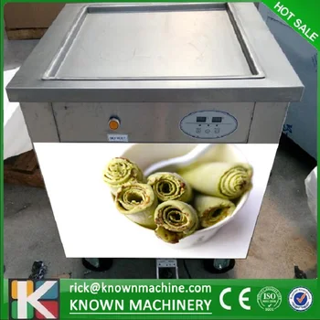 

The 220v/110V CE certified single square pan fried ice cream roll machine with R410A Refrigerant( free shipping by sea)
