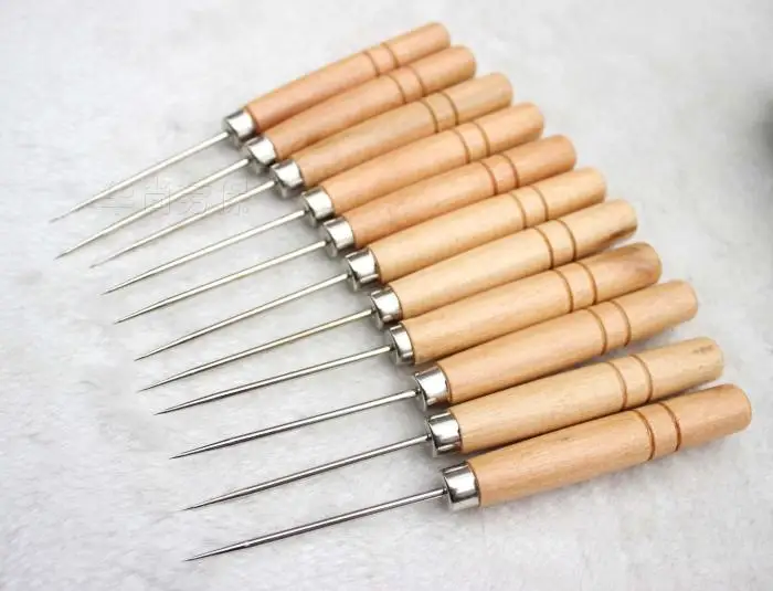 free shipping Wooden handle awl \ one thousand pass \ positioning drill