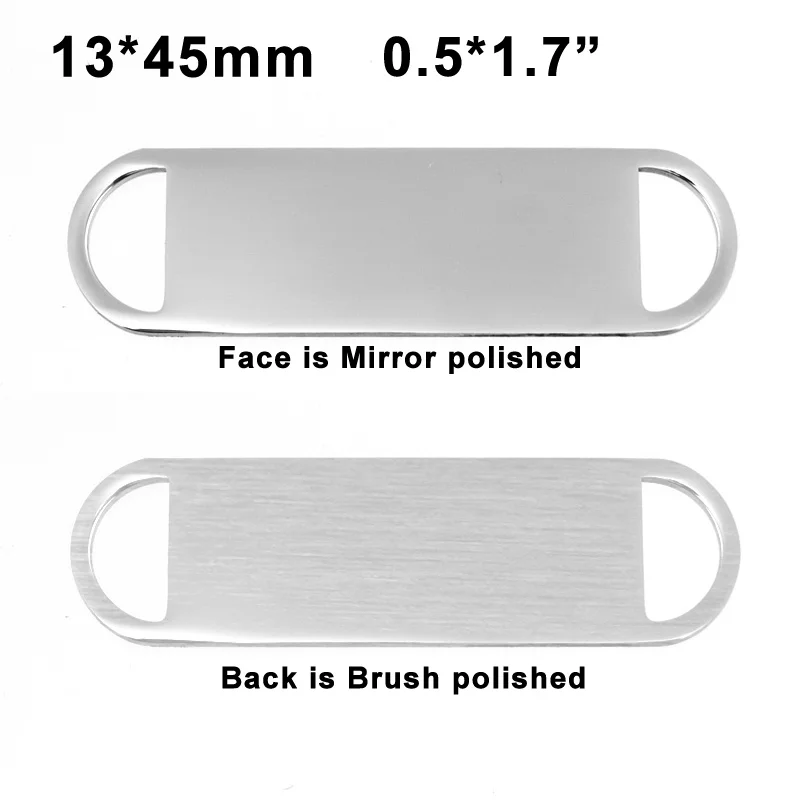 Chapas de Aço Inoxidável em Branco para Gravura em Metal Conector para Pulseira Fazer Jóias Alta Polido Atacado 50 Pcs 100% Tag 6 Cheap Componentes p joias