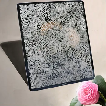 

Big Size New Lace KM Series Design Nail Stamping Plates Nail Art Image Konad Stamping Nail Art Plates Stock Template Nail Tool