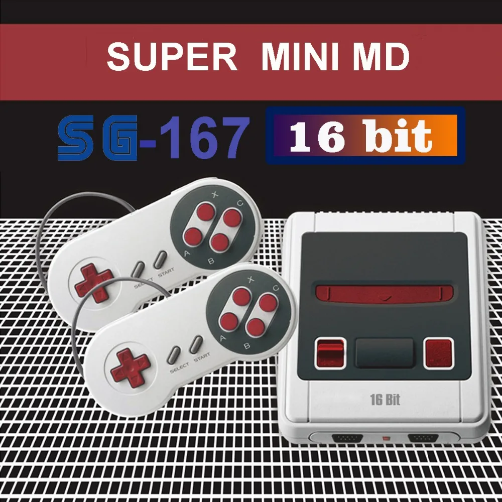 Новинка для MD16 SG-167 AV версия для 16 бит тв видео игровая консоль для игровой консоли с бесплатной 167 игр