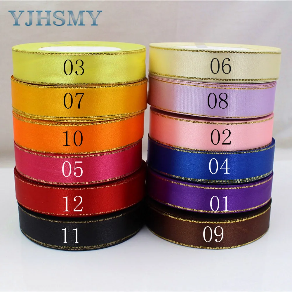 YJHSMY K 171023 20MM 236 20 мм 12 цветов на выбор 25 ярдов шелковая атласная лента свадебные
