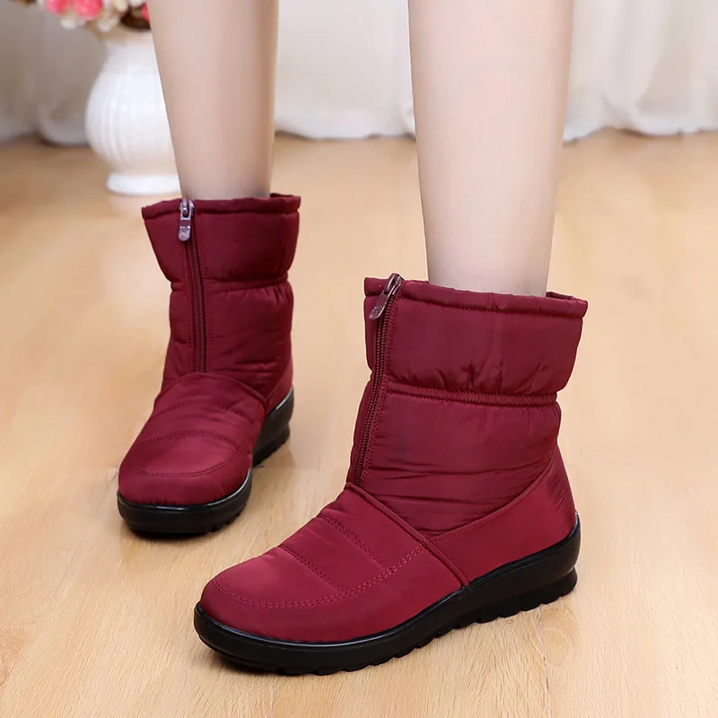 

Winter Women Boots Waterproof Warm Ankle Snow Boots Lady Warm Fur Botas Mujer Booties Warm Fur Plush Insole Sports Running Shoes
