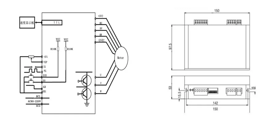 BLDC мотор-драйвер AC70V-230V 900 Вт бесщеточный DC мотор-драйвер контроллер TD-2205 для бесщеточного двигателя постоянного тока с датчиком Холла