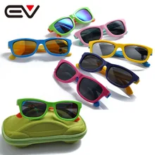 2016 New Fashion Kids Polarized Coating Sunglasses Hot Children’s UV400 Pilot Mirror Eyewear Sun Glasses With Case EV1216